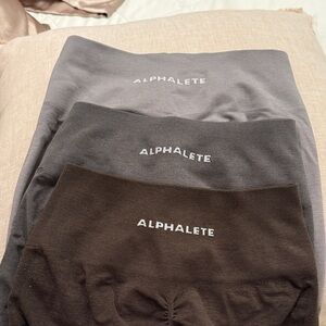 Alphalete Amplify Leggings; Light Grey, Dark Gray and Brown, Size S